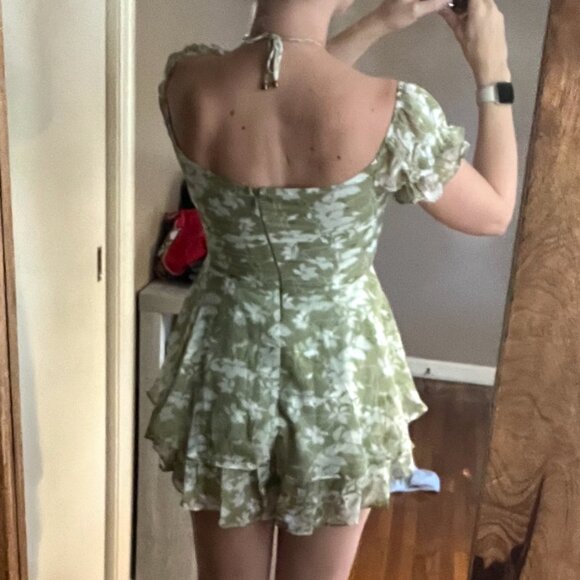 Green Floral Rumper - Picture 2 of 5